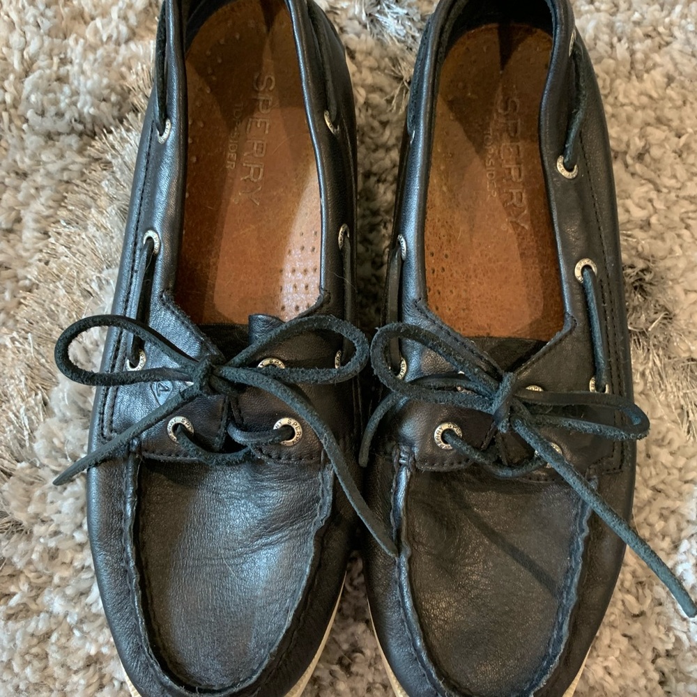 Black Sperry shoes